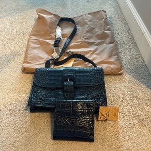 Patricia Nash vintage croc Tauriana bag and wallet. New